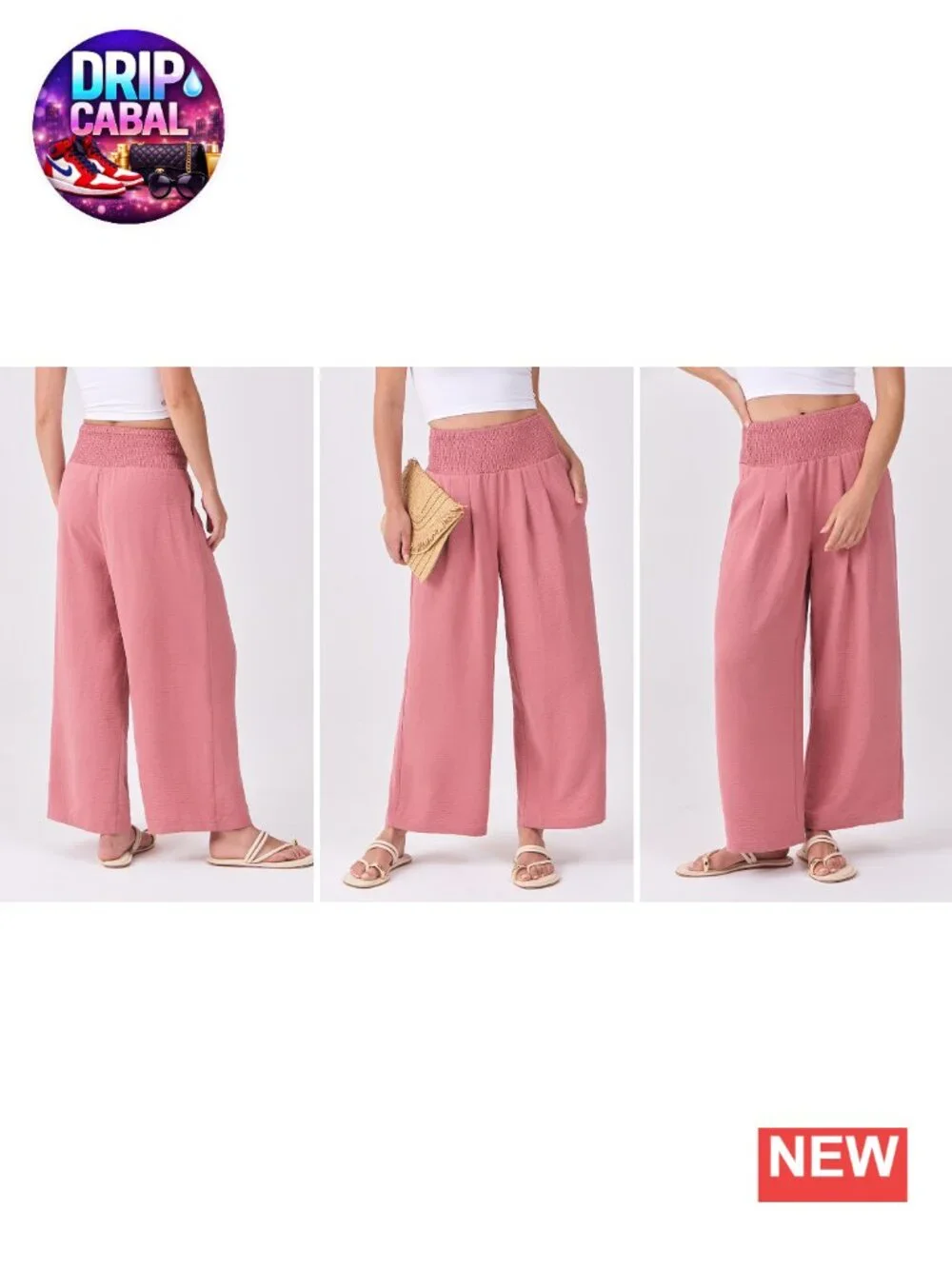 High Waisted Wide Leg Palazzo Pants with Pockets - Casual Summer Trousers